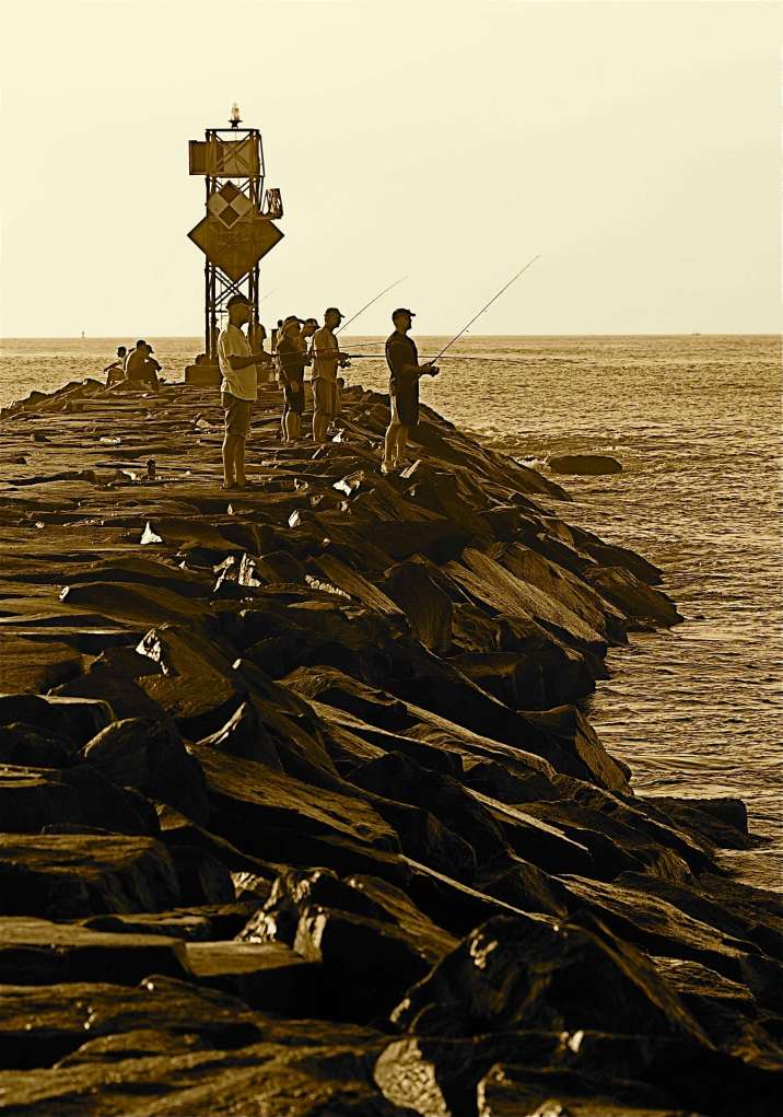 Fishing on the rocks